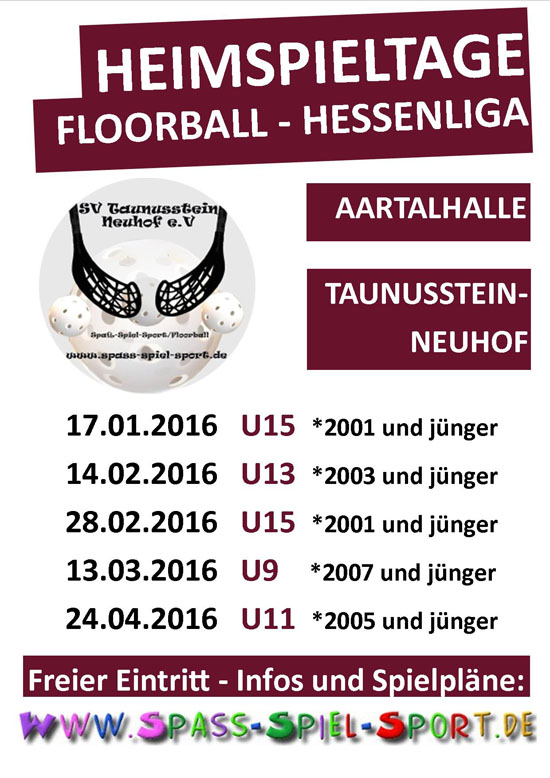 Floorball-Heimspieltage beim Sportverein Neuhof