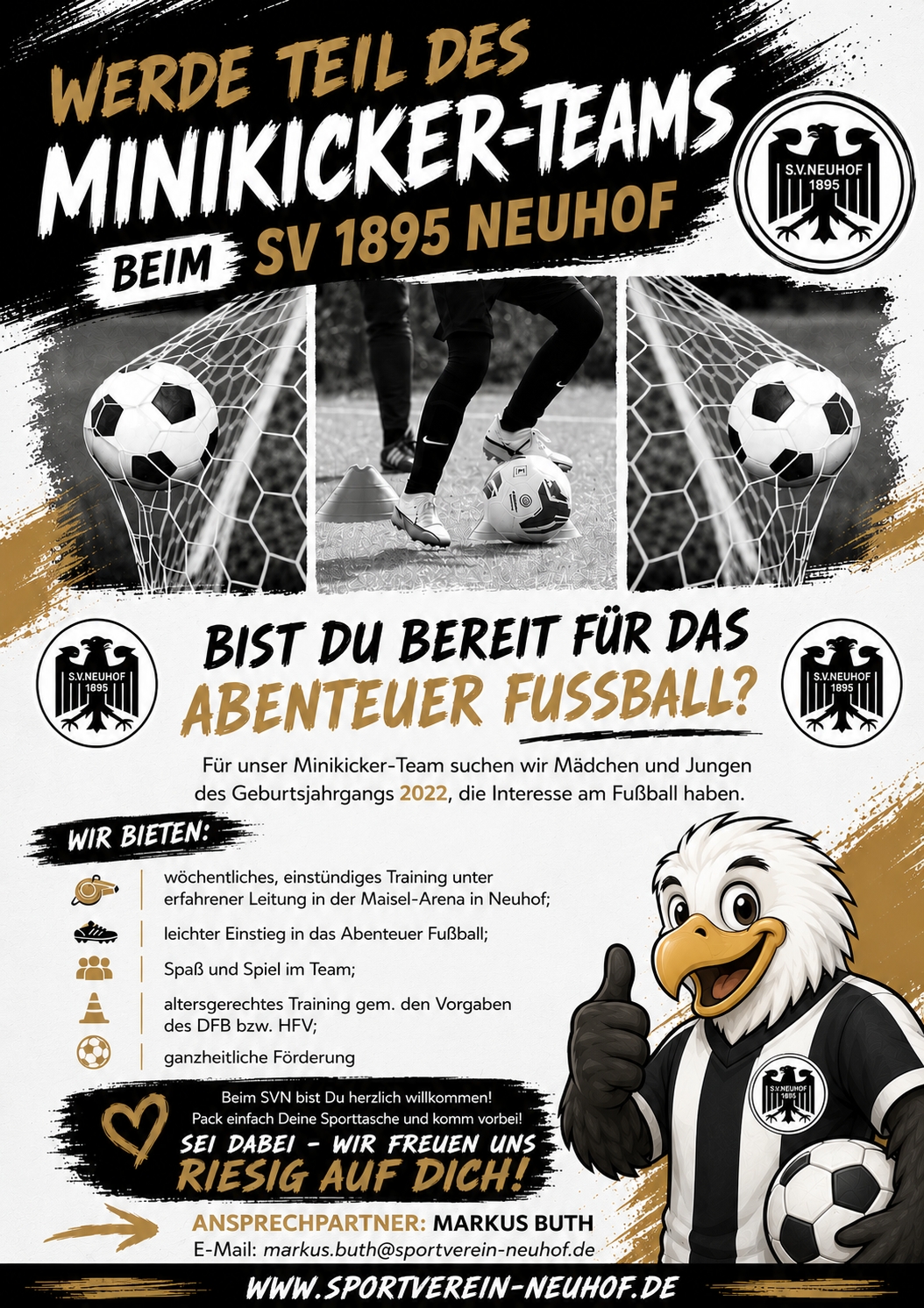 Werde Teil des Minikicker-Teams bei der Sportvereinigung 1895 Taunusstein-Neuhof e.V.