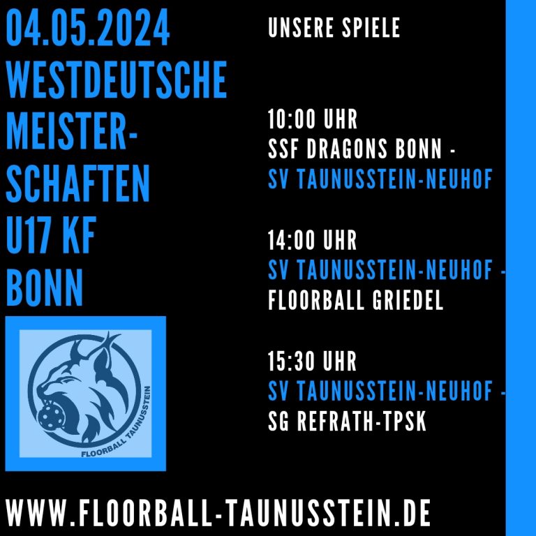Floorball - Westdeutsche Meisterschaften im Mai 2024 Floorball - Westdeutsche Meisterschaften im Mai 2024